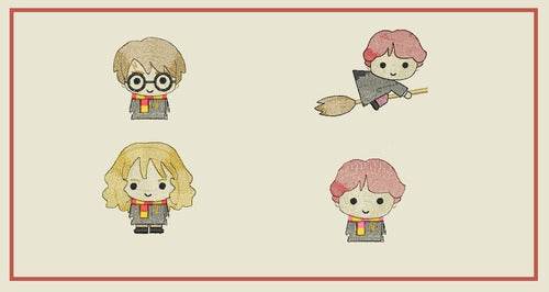 Cereza Harry Potter Cute Wizards Embroidery Designs 1