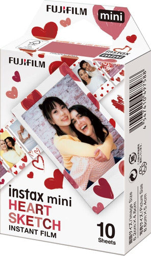 Fujifilm Instax Mini Instant Film Roll with Heart Sketch Border 0