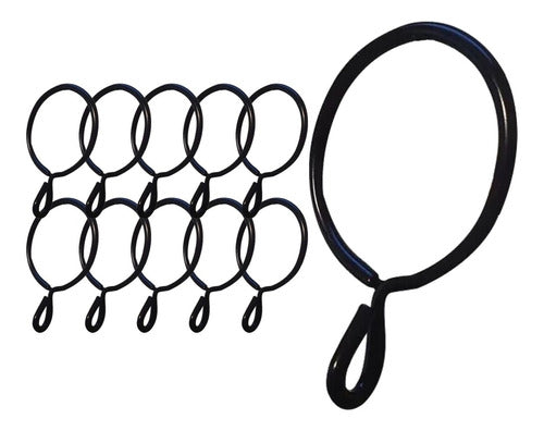 Soul 40mm Curtain Rod Rings - Black Metal 25mm - Pack of 50 0