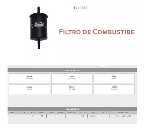 Wega Filters Kit for Peugeot 207 Compact 1.6 110hp Maranello 3