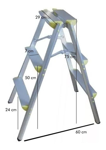 Escalera Aluminio Reforzado  3 Peldaños 1