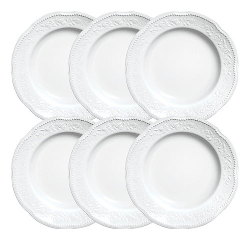 Set of 6 Flat Porcelain Plates Mozart Line, Verbano 0