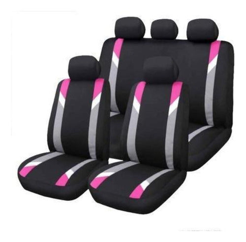 Autoplus Accesorios Gray Pink Fabric Cover + Seatbelt Covers + Lifan Waste Bag 2