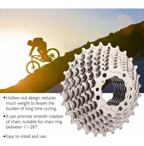 Vgeby1 Bike Freewheel 9 Speed 11-28t Road Bike Cassette Spro 1