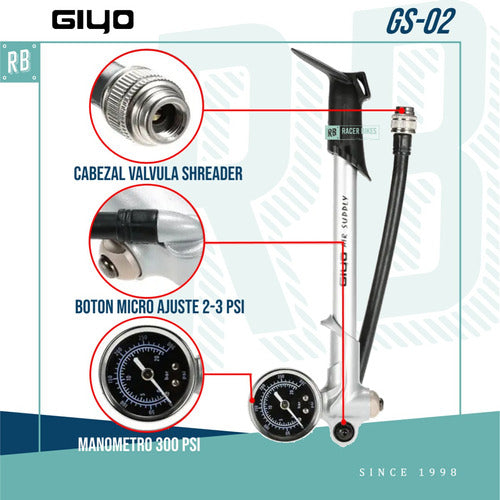 Giyo Suspension Fork Inflator GS-02 300 PSI 1