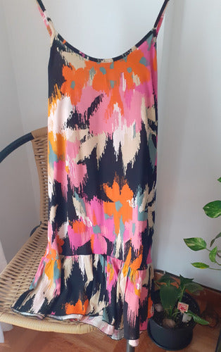 Printed Linen Dress Size 3 3