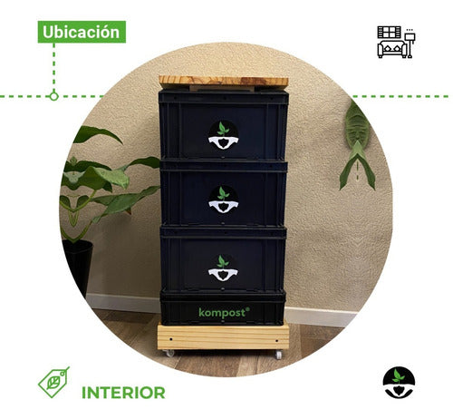 Kompost® Urban Compost Bin with Worms 60 L 6