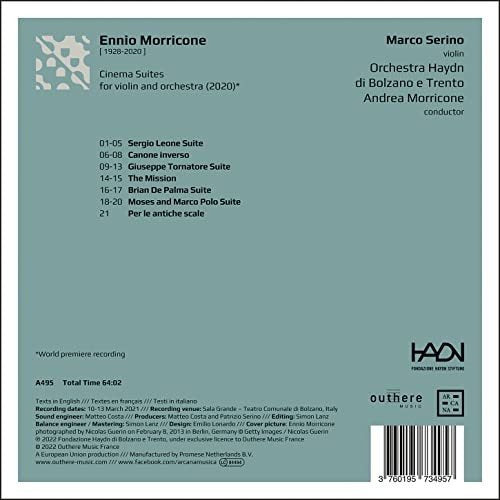 Audio CD - CINEMA SUITES FOR VIOLIN & ORCHESTRA - Marco Serino - Cd Cinema Suites For Violin And Orchestra - Marco Serino