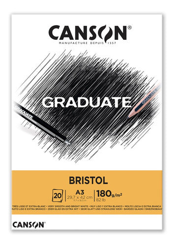 Bloco Canson Graduate Bristol A3 180grs 20fls 0