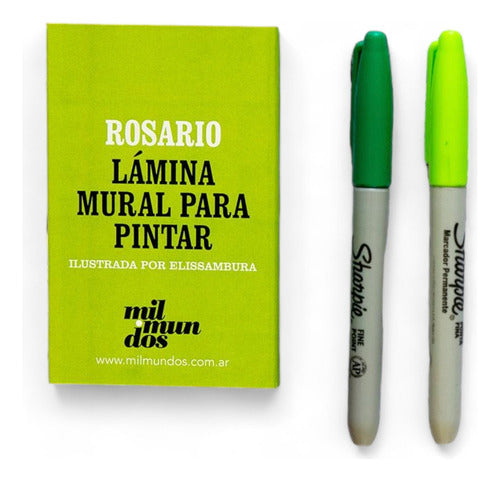 Lamina Dibujo Para Pintar Murales Rosario+ Packaging Regalo! 0