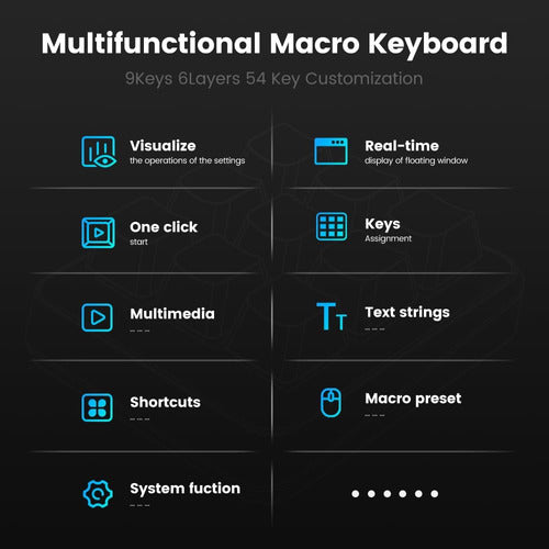 Teclado Mecánico Con Una Sola Mano Airusan, Teclado Macro Re 2