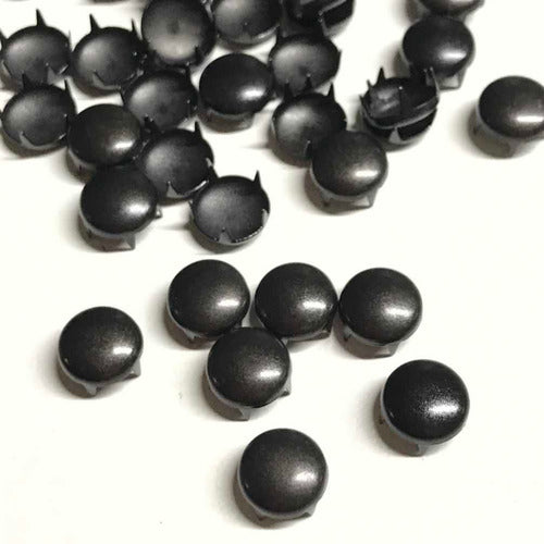 100 Units 9.5mm Dome-shaped Rivets. Painted Black-White 0