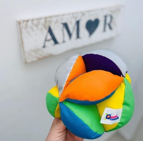 Pelota Montessori Con Cascabel Bebe 18 Cm 3