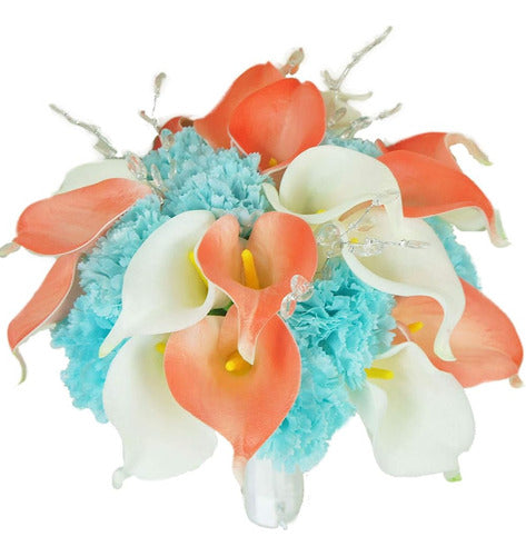 Lily Garden® Real Touch Calla Lily Coral Y White And Carnati 0