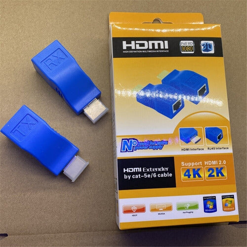 HDMI RJ45 Extender Extension 30m 4k 2k Full HD Pack of 2 6