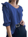 Women's Solid Color Blouse 3/4 Sleeve Lightweight Fibrana Top Lady 1