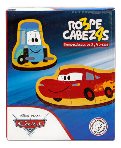 Disney Cars Wooden Puzzles - 3 and 4 Pieces 0