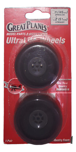 Set 2 Ruedas Ultralite Original Great Planes Foam  51mm 1