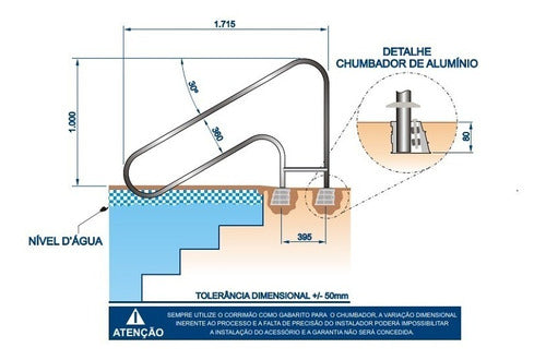 Sodramar Long Stainless Steel Pool Handrail Ilha Belha 1