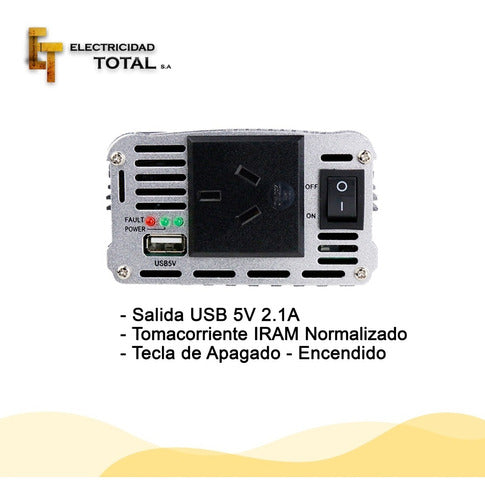 Inversor 12v A 220v Conversor 500w Usb + Accesorios 3