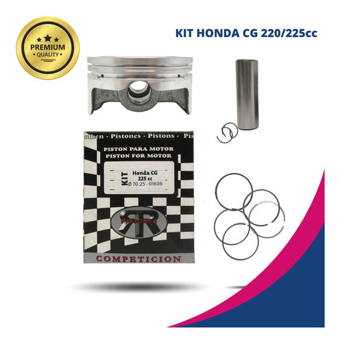 RR Piston Competicion Honda Cg Titan 220 Perno 14 + Aros Japón 7