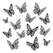 HKFUON 48pcs 3D Black Butterfly Wall Decor 0