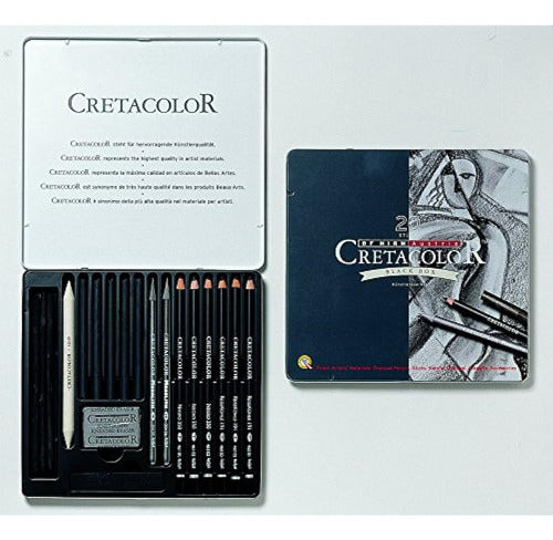 Cretacolor 400 30-black Box Juego De Carbón De 20 Piezas 0