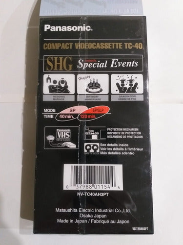 Panasonic VHS-C TC-40 SHG 2 Hours (Pack of 3) 2