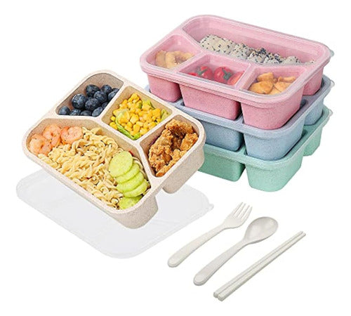 Puikus Bento Box Set of 4, Meal Prep Containers 0