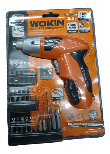 Wokin 3.6V Cordless Screwdriver with Bits 1