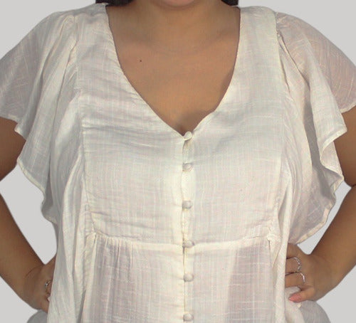 Vintage Blusa Blanca Mujer Verano Importada 1