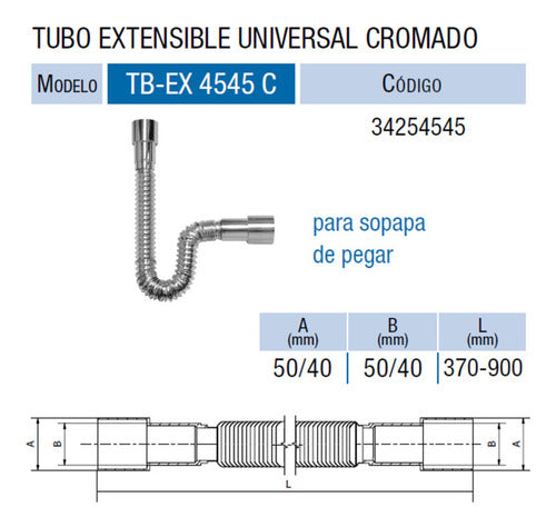 Universal Extendable PVC Chromed Tube for Sink and Basin 1