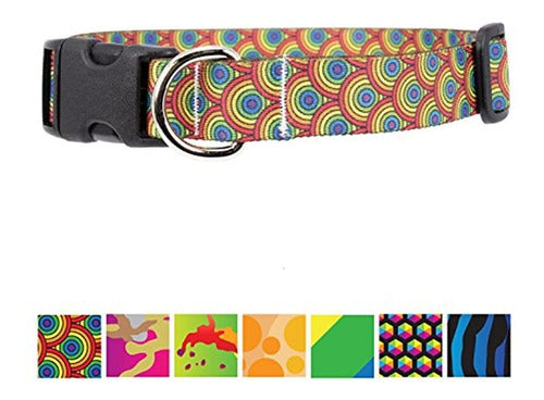 Buttonsmith Dog Collar Rainbow Arches - Fade Resistant Print 0