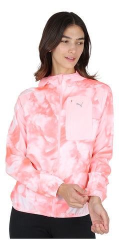 Puma Run Ultraweave Hooded Women's Running Jacket in Coral 1