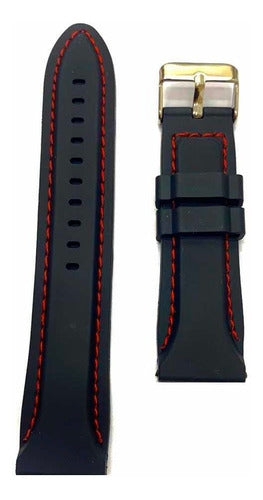 22mm Black Silicone Watch Band for Luminx Tomi Festin Watches 7