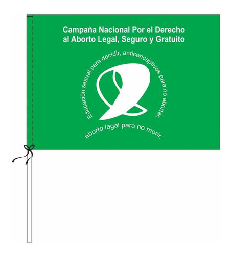 Rapi Arte Bandera Aborto Legal 70 X 100cm Con Caño Plástico De 1 Metro 0