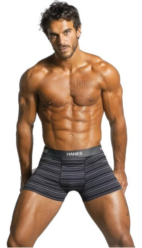 Hanes Pack X3 Boxers Cotton Lycra Striped With Elastic 1