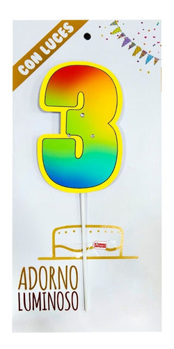 IMP Multicolor LED Number Topper 22cm Party Decoration 0