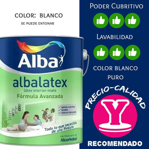 Alba Albalatex Mate Antifungal Interior Latex Paint 10L 1