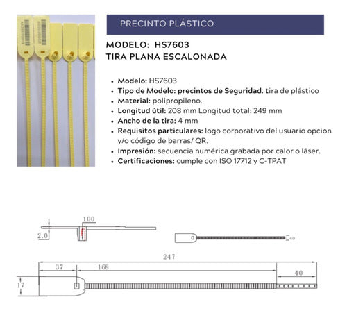 Tidy Blue Security Seal Long 25cm x 50u 4