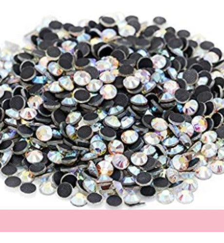 Strass 4mm Crystal and Holographic Adhesive Rhinestones x 1000pcs SS16 Hotfix 7