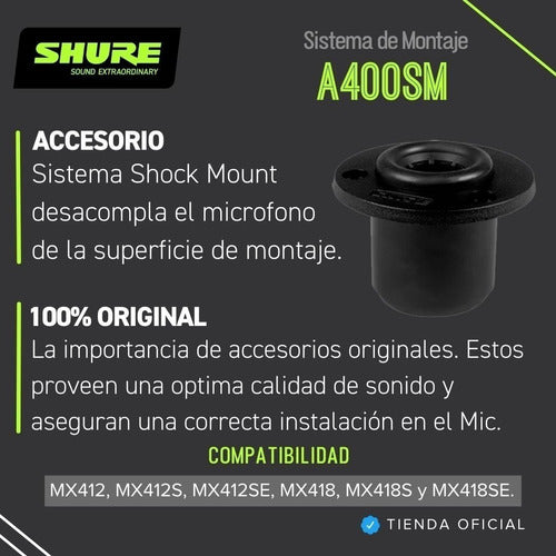 Shure A400SM Anti-Shock System for MX Microphones 2