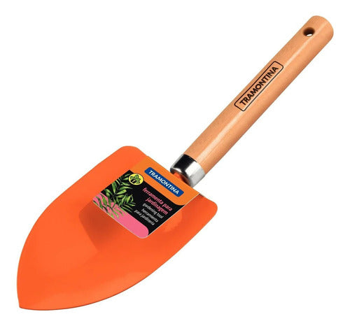 Tramontina Wide Hand Shovel for Gardening Wooden Handle 0