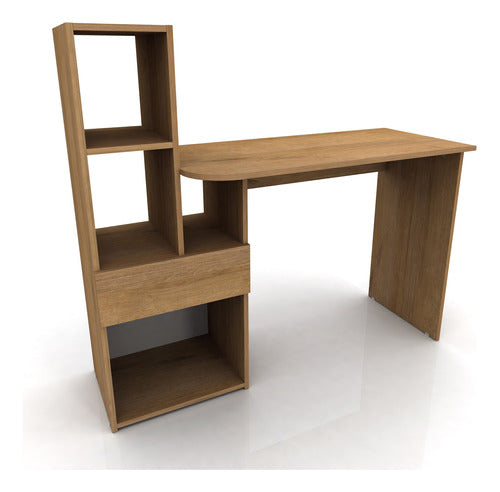 Muebles Gacela Modern Desk with Bookshelf and Drawer 120 x 75cm 0