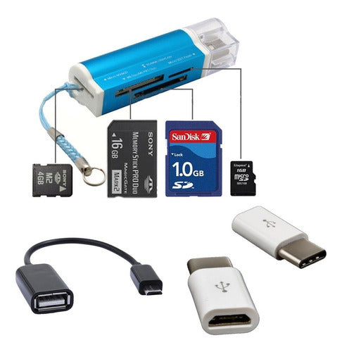 USB-C Micro Card Reader with OTG Cable Adapter for Moto 0