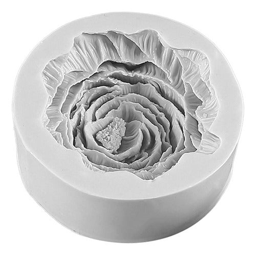 Silicone 3D Mold in Rose Shape - Perfect for Soaps, Candles, 9.5cm - Molde De Silicona Rosa 3D Especial Para Jabones, Velas 9.5Cm