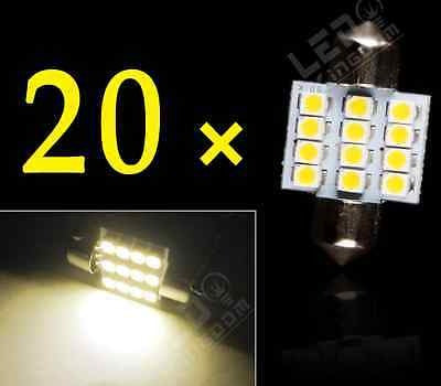 GoodShop 20pcs Warm White 12smd 31mm Festoon Dome Map Interior Lights 1