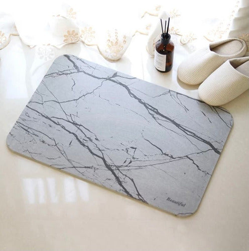 MAS Accesorios Absorbent Bath Mat - 60x40 cm Marble Finish 7