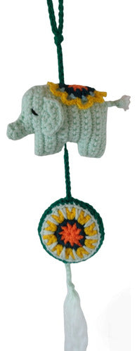 Elephant and Mandala Crochet Pendant 2
