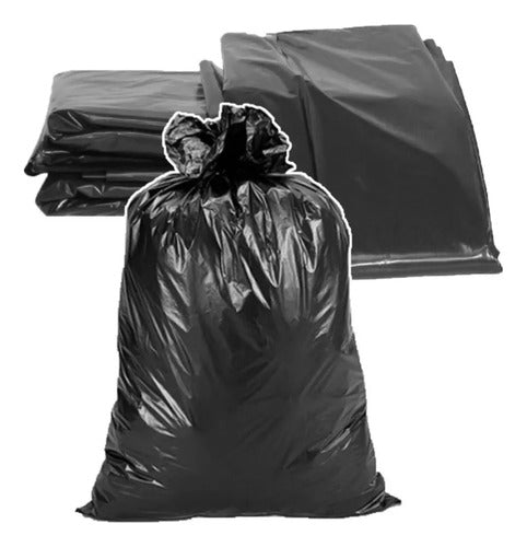 Extra Large Reinforced 40mic Black Garbage Bags 100x140 50-Pack 0